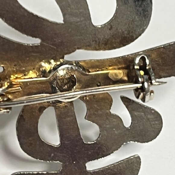 VTG Silver Tone Metal Chinese Characters "Shou" Longevity Luck Brooch Pin 1.75" - Picture 4 of 10